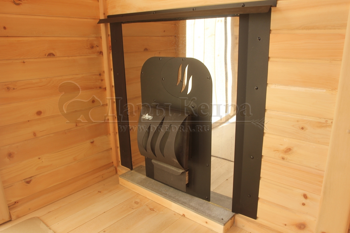Каркасно-щитовая баня из кедра «Оптима» с верандой